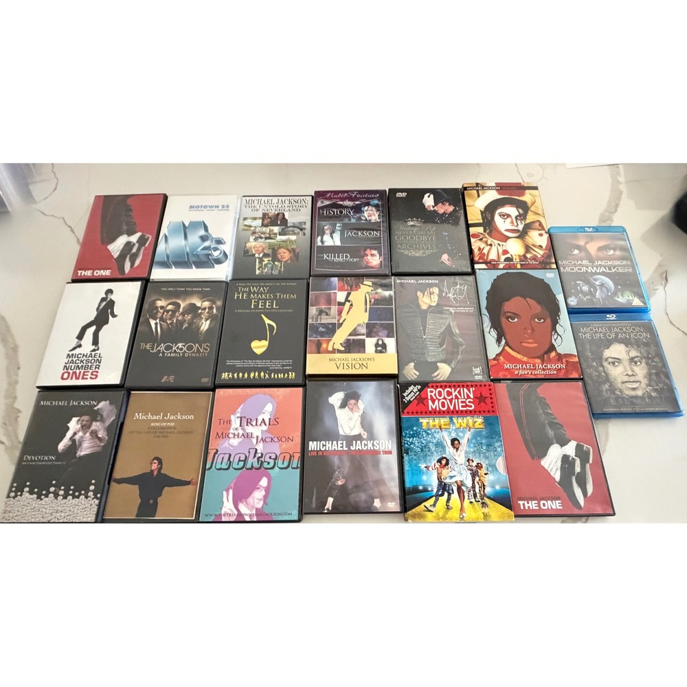 Michael Jackson DVD Blu-ray 20pc Moonwalker Number Ones The Wiz Vision Jacksons